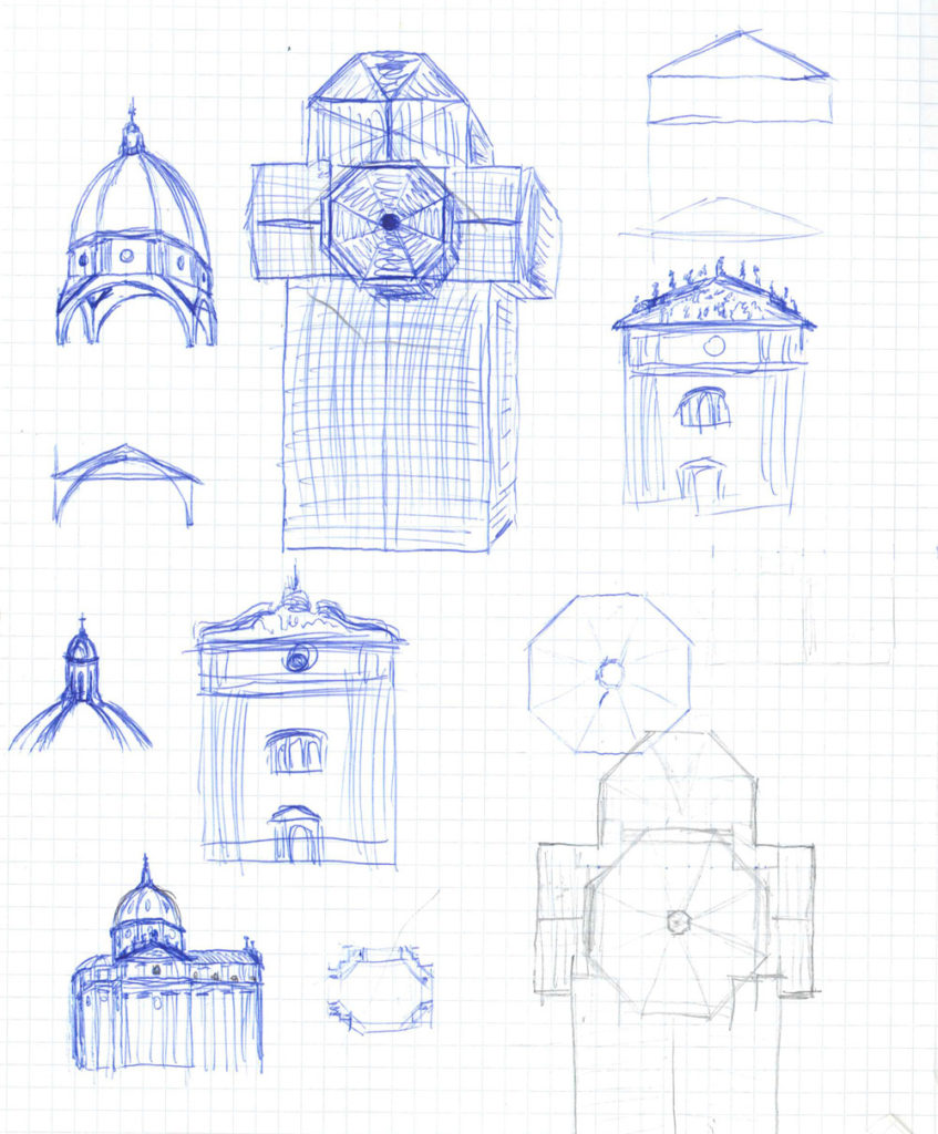 Figure 1. Sketch of the main parts of the church