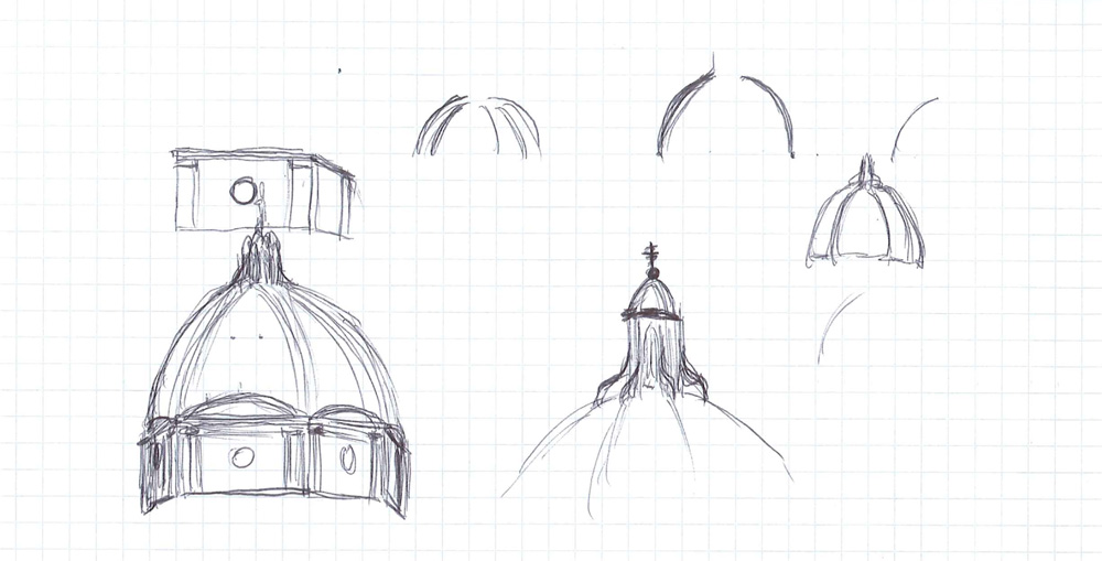 Figure 3. Sketch of the main parts of the church